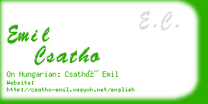 emil csatho business card